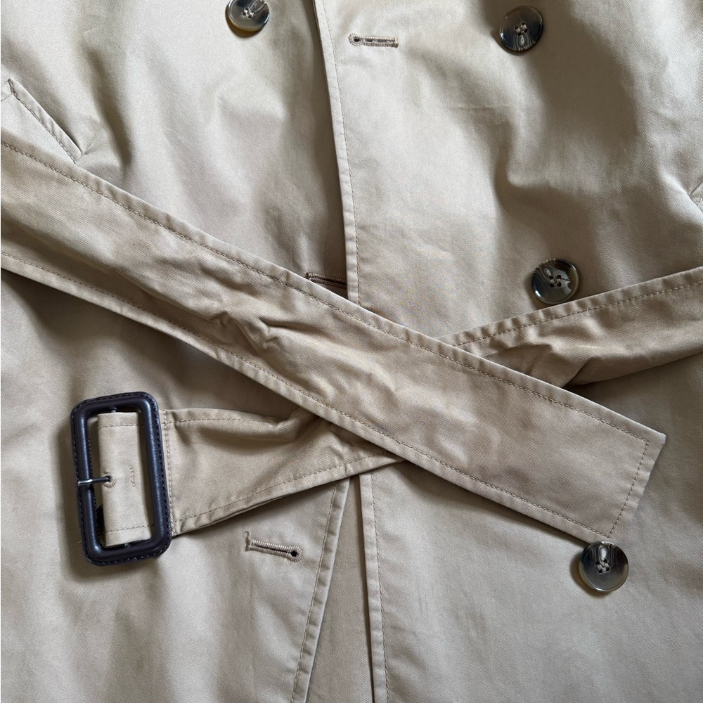 Water Repellent Beige Trench Coat with Belt - Picture 3 of 5